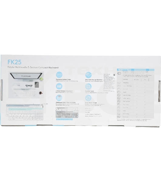 Клавиатура проводная A4Tech Fstyler FK25, USB, белый/серый