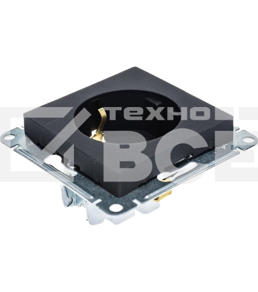 Механизм розетки 1-м СП AtlasDesign с заземл. защ. шторки 16А карбон SchE ATN001045