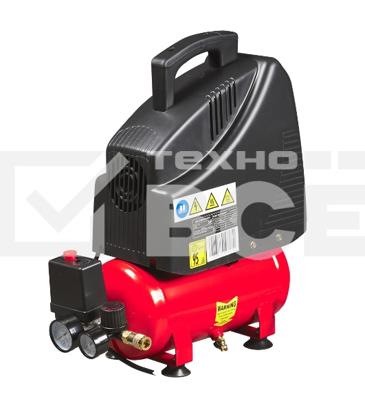 Компрессор поршневой Fubag Wood Master Kit безмасляный 180 л/мин, 6 л, 1100 Вт, красный/черный