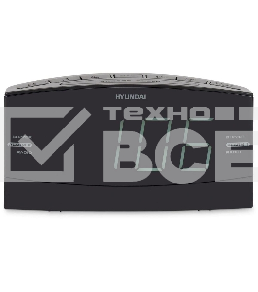 Радиобудильник Hyundai H-RCL238 черный LCD подсв:белая часы:цифровые FM
