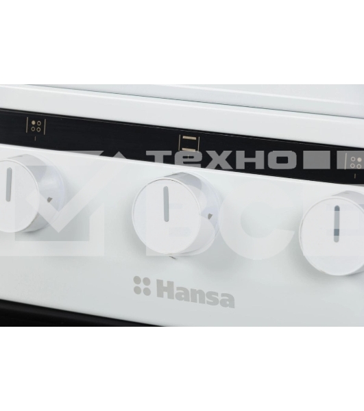 Плита газовая Hansa FCGW61000 белый, конфорок 4 шт, духовка 58 л, 60 см x 85 см x 60 см