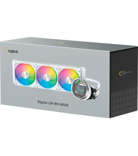 Система охлаждения Ocypus Sigma L36 WH ARGB, 360мм, LCD Pump 2.4', 3x120мм ARGB fans, LGA115X/1200/1700/18XX, AM4/AM5