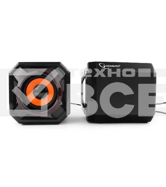 Акустическая система 2.0 Gembird SPK-405, пассив. излучатели, черный, 5 Вт, рег. громкости USB-питание