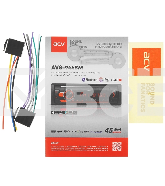 Автомагнитола ACV AVS-944BM, 1 DIN, Bluetooth, USB Type-A, AUX