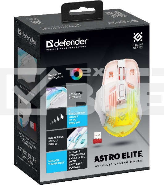 Мышь беспроводная Defender Astro Elite GM-056 белый, 3200 dpi, радиоканал, USB, кнопки - 7