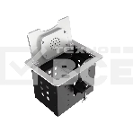Прямоугольный металлический корпус Wize Pro [WRTS-06BOXQI-S] для модульной системы врезного лючка в стол с откидывающейся крышкой,до 6 модулей-вставок, беспроводная зарядка 10Вт для моб. устройств на крышке, преустановленная рамка,серебр, фото4