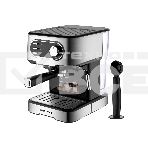 Кофеварка рожковая BRAYER BR1104 серебристый/черный, исп. кофе - молотый, 1,5 л, 1100 Вт, 15 бар, фото 1