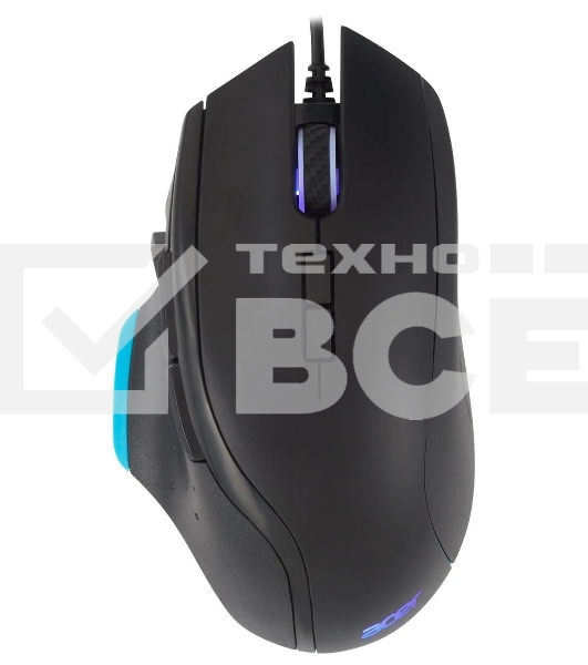 Мышь проводная Acer OMW123 черный, 6400 dpi, USB, кнопки - 8