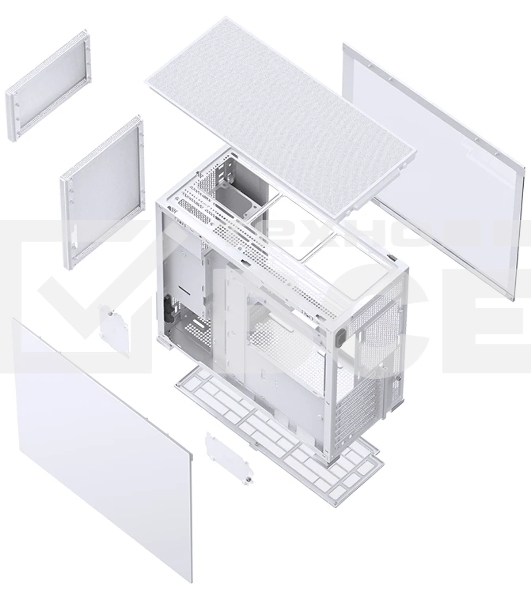 Компьютерный корпус без блока питания Case JONSBO D41 MESH, Midi-Tower, TG, no fan, 1xUSB-A 3.2 + 1xUSB-C 3.2, ATX, mATX белый