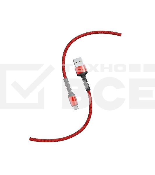 Кабель Smartbuy S26 MicroUSB красный, 3 А, QC, нейл.,1 м