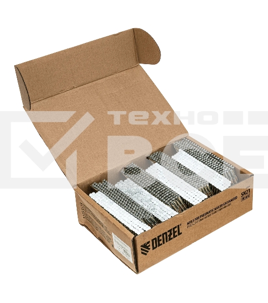 Гвозди Denzel для пнев. нейлера (оцинк.) длина - 90 мм, диам. - 3,05 мм, 2000 шт.