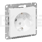 Механизм розетки EKF UP1-SOW-111 16А, с заземлением, со шторками, белый Эпика, фото 1