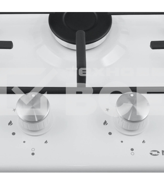 Газовая варочная панель Maunfeld EGHE.32.3EW/G, 2 конфорки, эмалированная сталь, белый