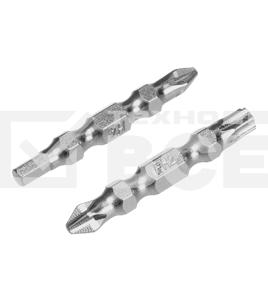 Набор бит двухстор. Gross PH2-T30х45мм, PZ2-H4х45мм, сталь S2, 2 шт.