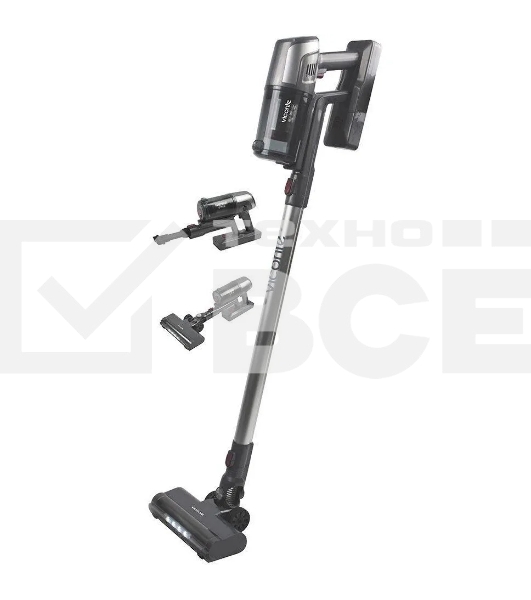 Пылесос вертикальный Viconte VC-398 черный/серебристый, питание от аккумулятора, 150 Вт, уборка сухая, пылесборник 0.5 л