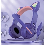 Гарнитура QUMO Game Cat фиолетовый, проводная, USB, подсветка, фото2