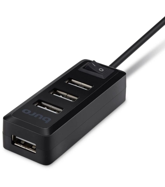 USB-концентратор Buro BU-HUB4-0.5L-U2.0, USB 2.0, USB 4 порта, USB