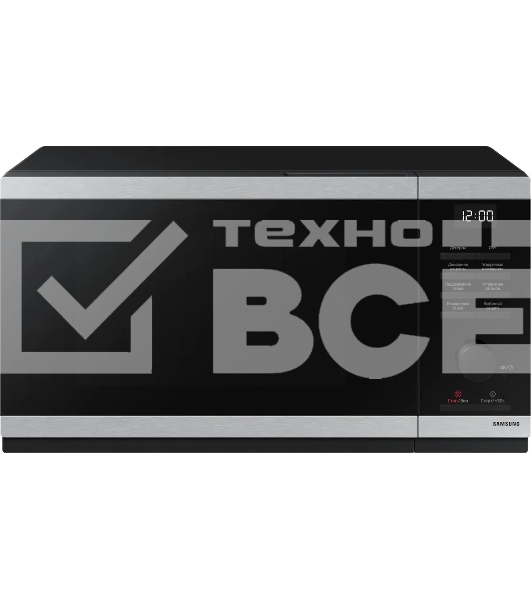 Микроволновая печь Samsung MS23DG4504ATBW нержавеющая сталь/черный, 23 л, 800 Вт, переключатели - сенсор/поворотный механизм