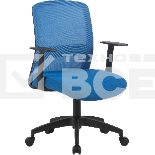 Кресло компьютерное Cactus CS-MC333-BL темно-синий, сиденье темно-синий, сетка/ткань, низк.спин. крестов. пластик, пластик черный