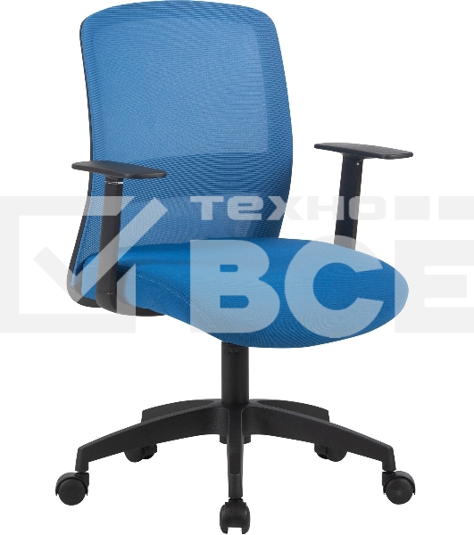 Кресло компьютерное Cactus CS-MC333-BL темно-синий, сиденье темно-синий, сетка/ткань, низк.спин. крестов. пластик, пластик черный