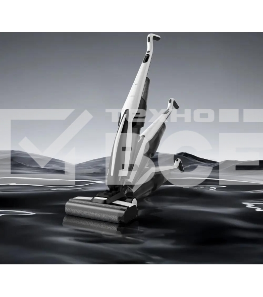 Пылесос вертикальный Deerma VXPD141 черный/белый, питание от аккумулятора, 253 Вт, уборка влажная/сухая, пылесборник 0.55 л