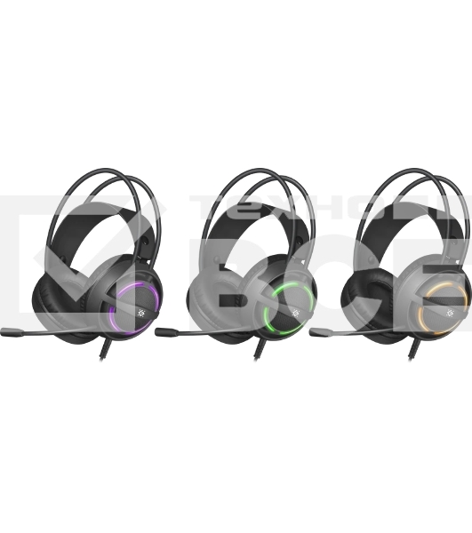 Гарнитура Defender Dexter RG чёрный, проводная, USB / 2 x mini jack 3.5 мм, подсветка