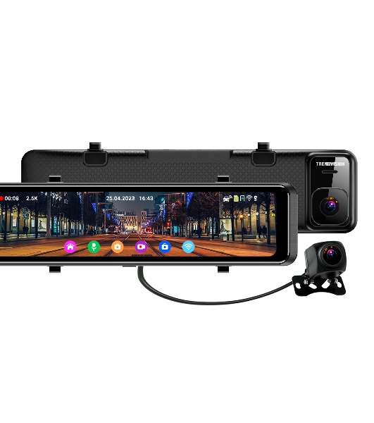 Видеорегистратор TrendVision MR-1100, 3840x2160, 11', с камерой заднего вида, GPS/ГЛОНАСС, Wi-Fi, G-сенсор