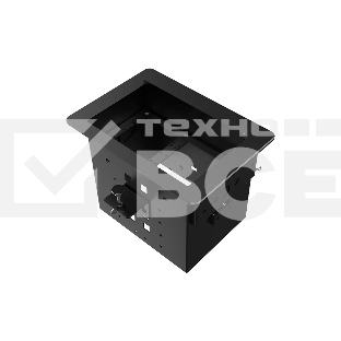 Прямоугольный металлический корпус Wize Pro [WRTS-06BOX-B] для модульной системы врезного лючка в стол с убирающейся крышкой для установки до 6 модулей-вставок, преустановленная рамка, черный