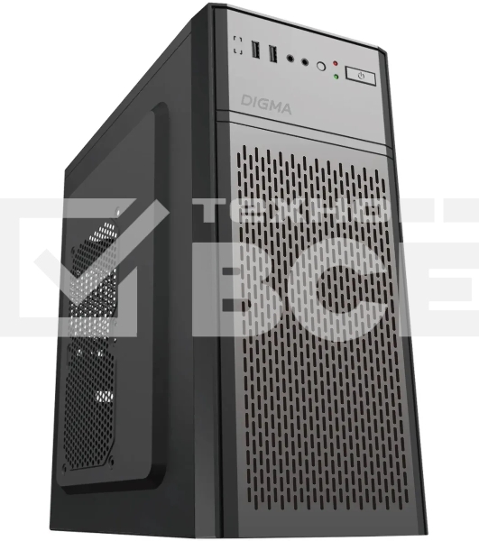 Компьютерный корпус Digma DCC-MD301 черный без БП ATX 1x80мм 4x120мм 1xUSB 2.0 1xUSB 3.0 audio