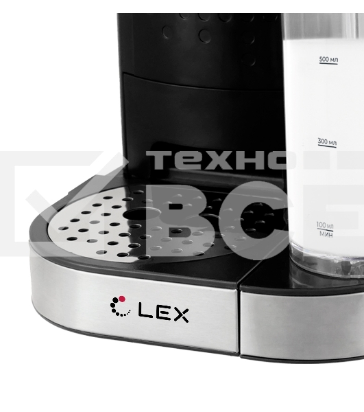 Кофеварка рожковая LEX LXCM 3503-1 черный, молотый 0.7 л, 1500 Вт, 15 Бар
