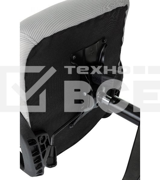 Кресло руководителя Бюрократ Wise серый, сетка/ткань, с подголов. крестов. пластик