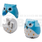 Точилка для карандашей ручная Silwerhof Owl Солнечная коллекция 2 отверстия пластик ассорти коробка, фото2