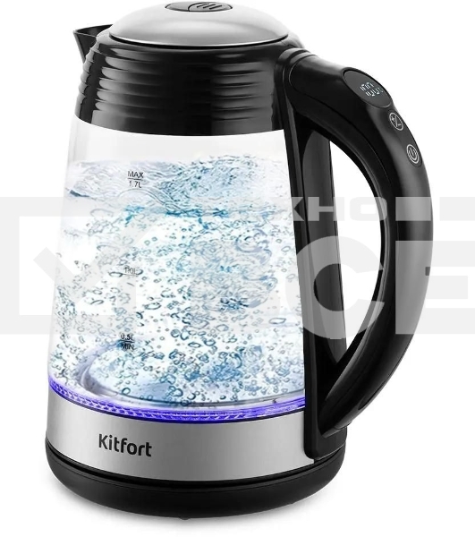 Чайник электрический Kitfort КТ-6126 1.7л. 2200Вт черный (корпус: стекло)
