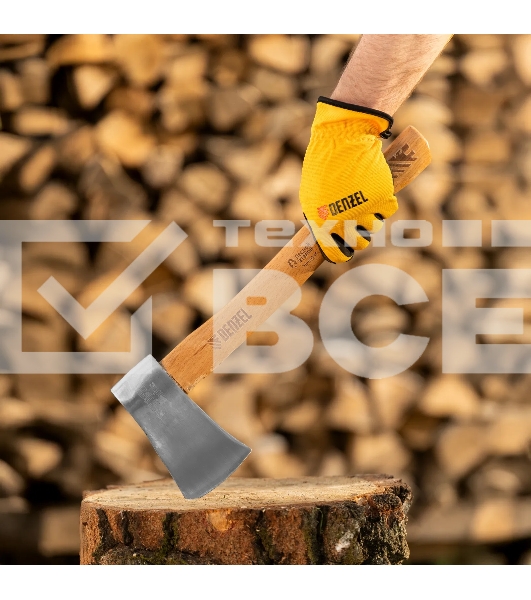 Топор кованый Denzel 900 г, американский тип, буковая рукоятка, 430мм, EFP