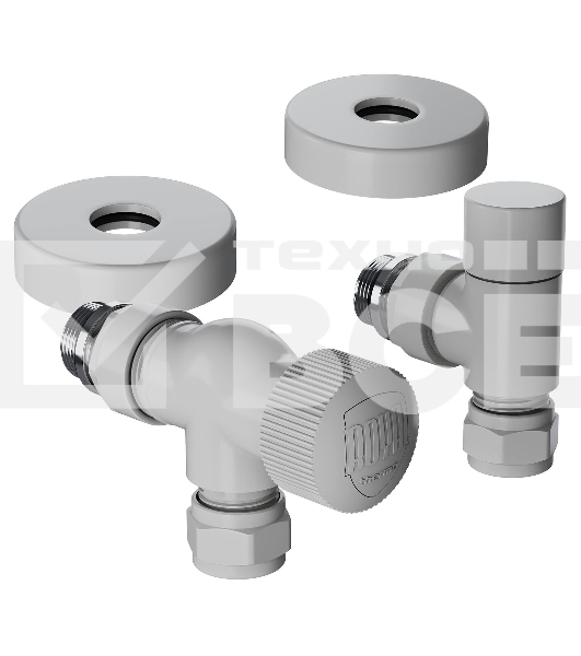 Набор термостатический осевой Royal Thermo Design Pro 15мм М30х1,5 (белый)