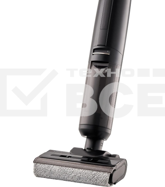 Пылесос вертикальный моющий Vitek VT-FW15PLUS черный, питание от аккумулятора, 120 Вт, уборка влажная/сбор жидкости/сухая, пылесборник 0.55 л