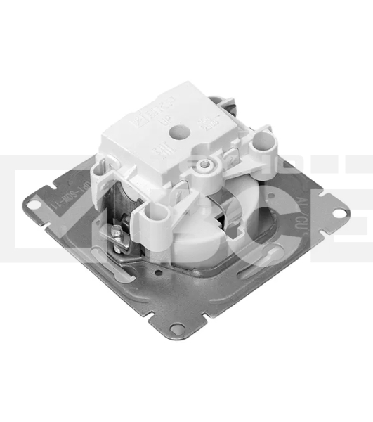 Механизм розетки EKF UP1-SOW-111 16А, с заземлением, со шторками, белый Эпика