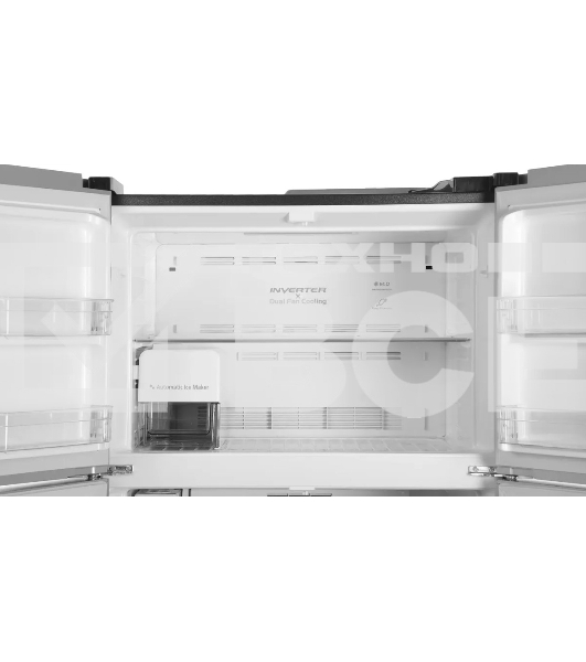 Холодильник Hitachi R-W660PUC7X GS серебристый стекло двухкамерный 396/144л морозилка сверху, No Frost, Side by Side