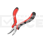 Длинногубцы Matrix Mini, 130 мм, никелированные, изогнутые, авторазжим, двухкомпонентные рукоятки, фото 1