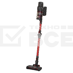 Пылесос вертикальный Supra VCS-5080 красный/серый, питание от аккумулятора, 250 Вт, уборка сухая, пылесборник 0.8 л