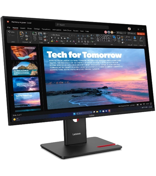 Монитор 27' Lenovo T27QD-40 IPS 2560x1440, 120 Гц, 4 мс, 16:9, 350 кд/м², HDMI, DP 1.4, DP Out, USB-C, USB Hub, HDR10, черный