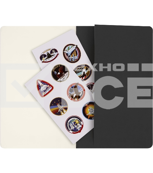 Блокнот Moleskine CAHIER NASA-INSPIRED SKCAHLP7063S2 Large 130х210 мм 120 стр. нелинованный мягкая обложка серебристый/черный Moon (2 шт)