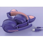 Гарнитура QUMO Game Cat фиолетовый, проводная, USB, подсветка, фото3