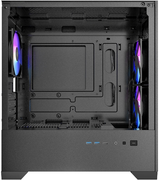 Корпус AZZA Aerohex-M Black, Mini-Tower, чёрный, 3 x 120 мм