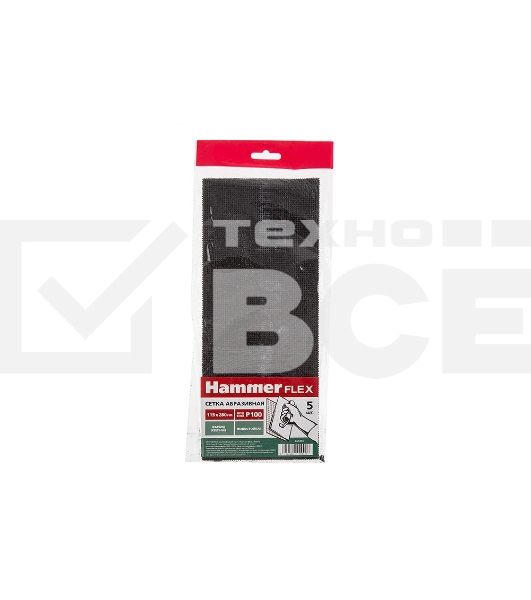 Сетка абразивная Hammer Flex 242-004  115х280мм, P100, водостойкая (5шт.)