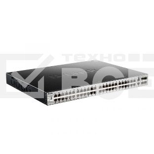 Коммутатор D-Link DGS-3130-54PS/B2A, PROJ L2+ Managed Switch with 48 10/100/1000Base-T ports and 2 10GBase-T ports and 4 10GBase-X SFP+ ports (48 PoE ports 802.3af/802.3at (30 W), PoE Budget 370W, PoE Budget wit