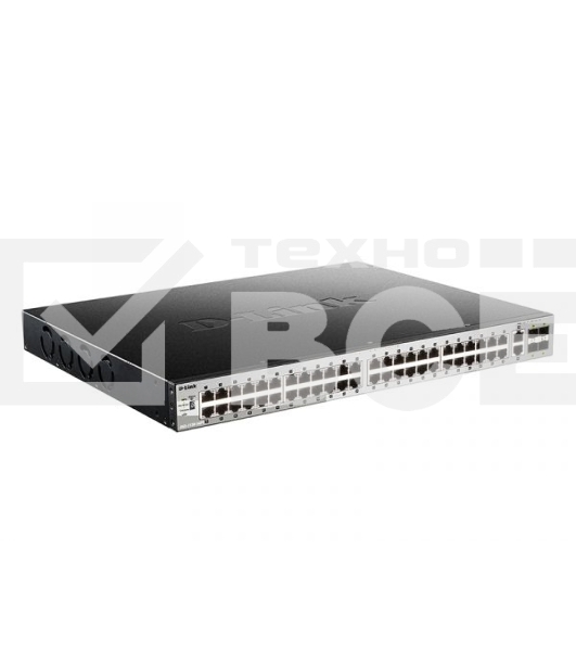 Коммутатор D-Link DGS-3130-54PS/B2A, PROJ L2+ Managed Switch with 48 10/100/1000Base-T ports and 2 10GBase-T ports and 4 10GBase-X SFP+ ports (48 PoE ports 802.3af/802.3at (30 W), PoE Budget 370W, PoE Budget wit