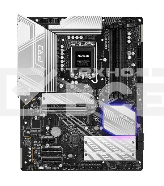 Материнская плата ASROCK Z890 PRO RS, LGA1851, Intel Z890, 4xDDR5, 4xSATA, 4xM.2, 1xPCIe 5.0 x16, 2xThunderbolt 4, 1xUSB-A 3.2 Gen 2, 6xUSB-A 3.2 Gen 1, 4xUSB 2.0, 1xHDMI, 1xDP, 1x2.5Gb LAN, 3x3.5 мм, 7.1, ATX