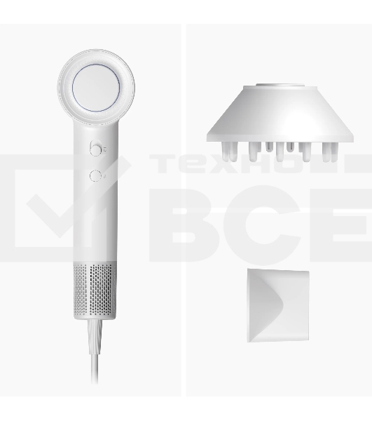 Фен для волос с BLDC-мотором и диффузором, Tuvio HD16EI01, белый