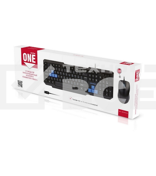 Проводной мультимедийный комплект клавиатура+мышь Smartbuy ONE черно-синий (SBC-230346-KB)